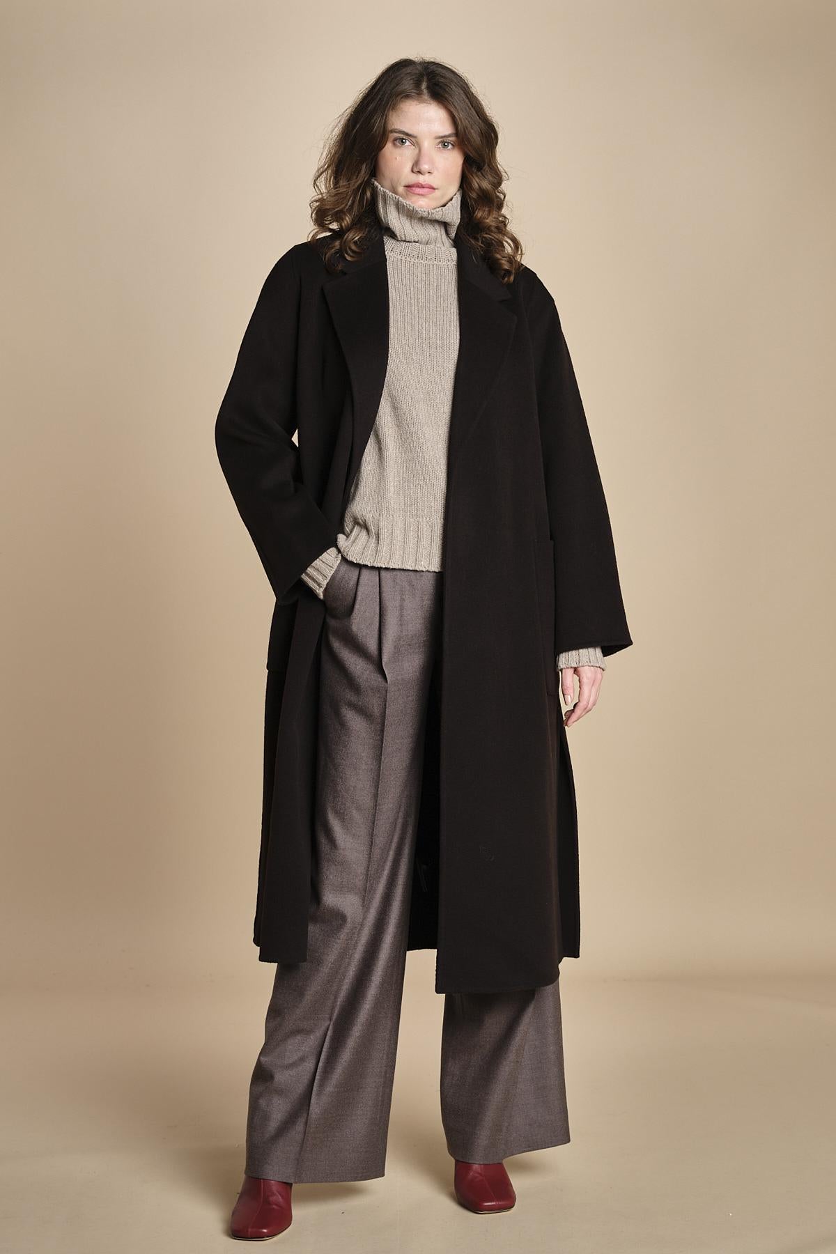 cappotto vestaglia double CELIA IO111046 BR291 ivy oak 