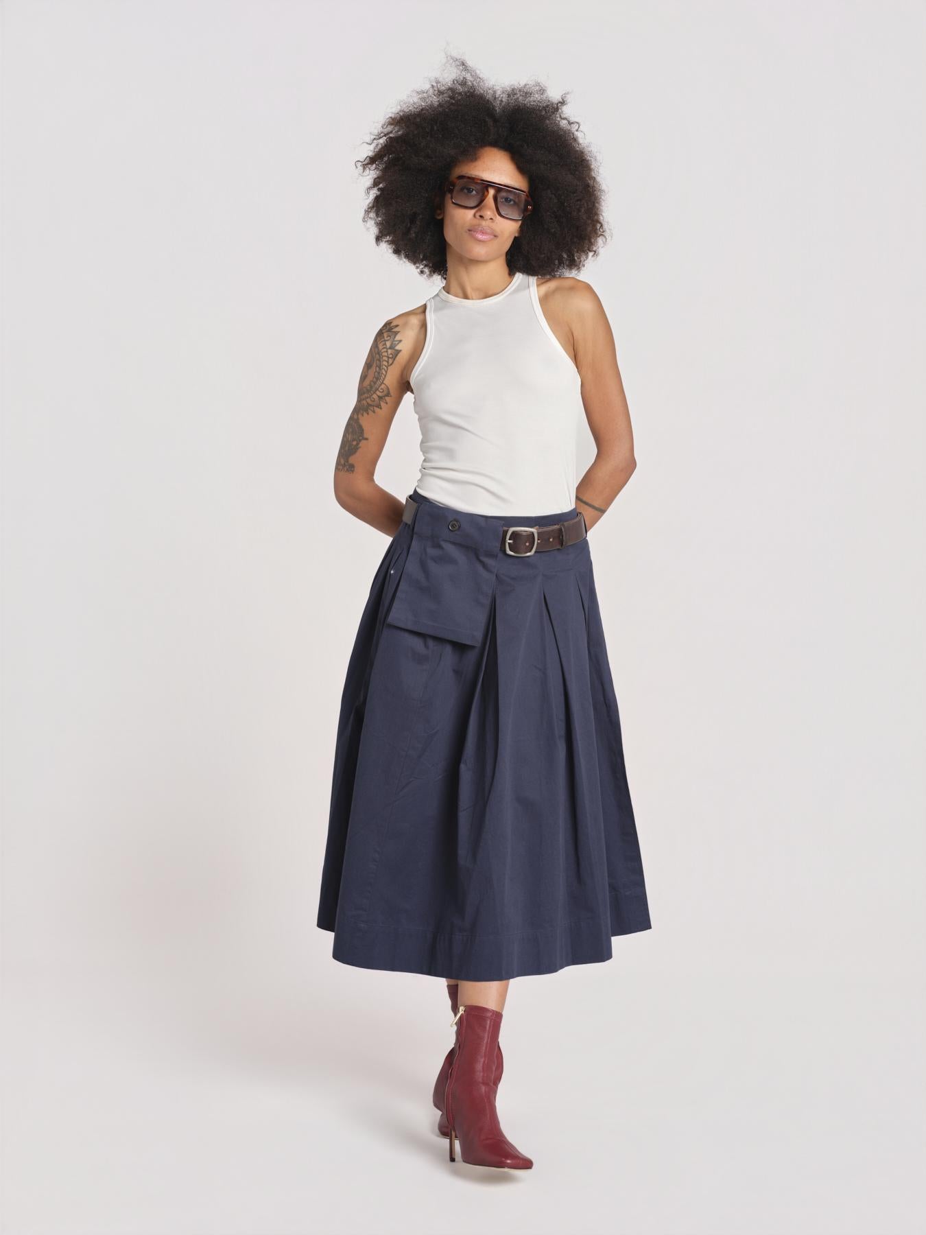 gonna con cucitura ANDREA SKIRT 002 NAVY sea ny 
