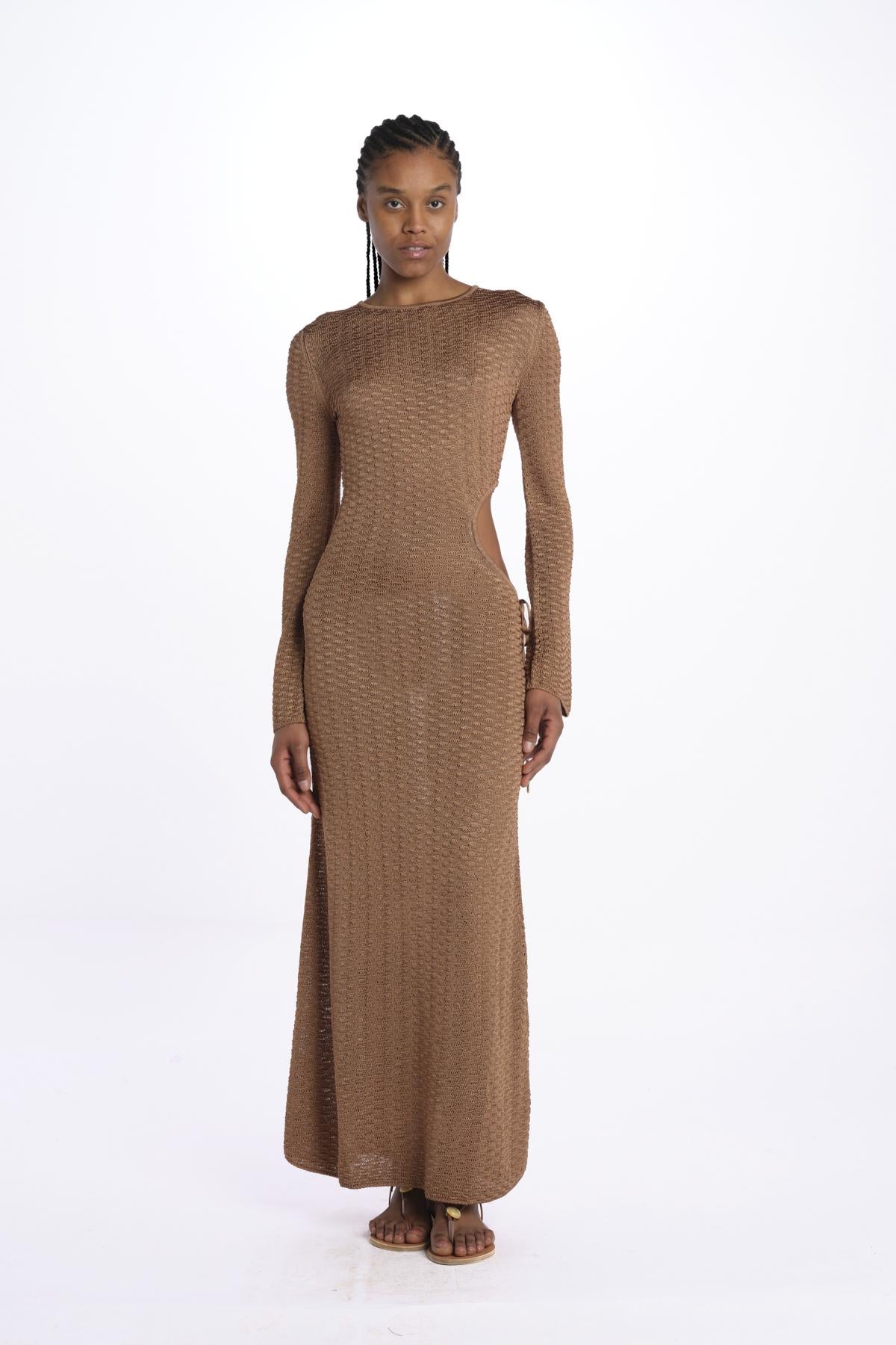 Abito lungo con buco DRAPA BRONZE ba&sh 