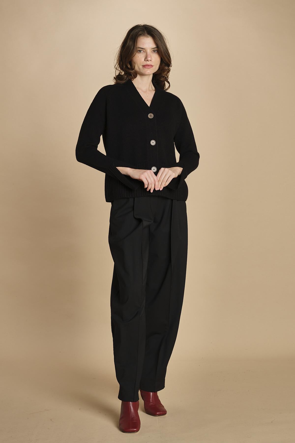 cardigan tre bottoni MIL4A24 Z3613S NERO milaura 