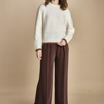 maglia a coste in mohair 15K106WM005 P110 ECRU ines de la fressange 