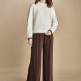 maglia a coste in mohair 15K106WM005 P110 ECRU ines de la fressange 