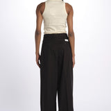 Pant PETRA 2 pinces popeline PETRA PE66 NERO nine in the morning 