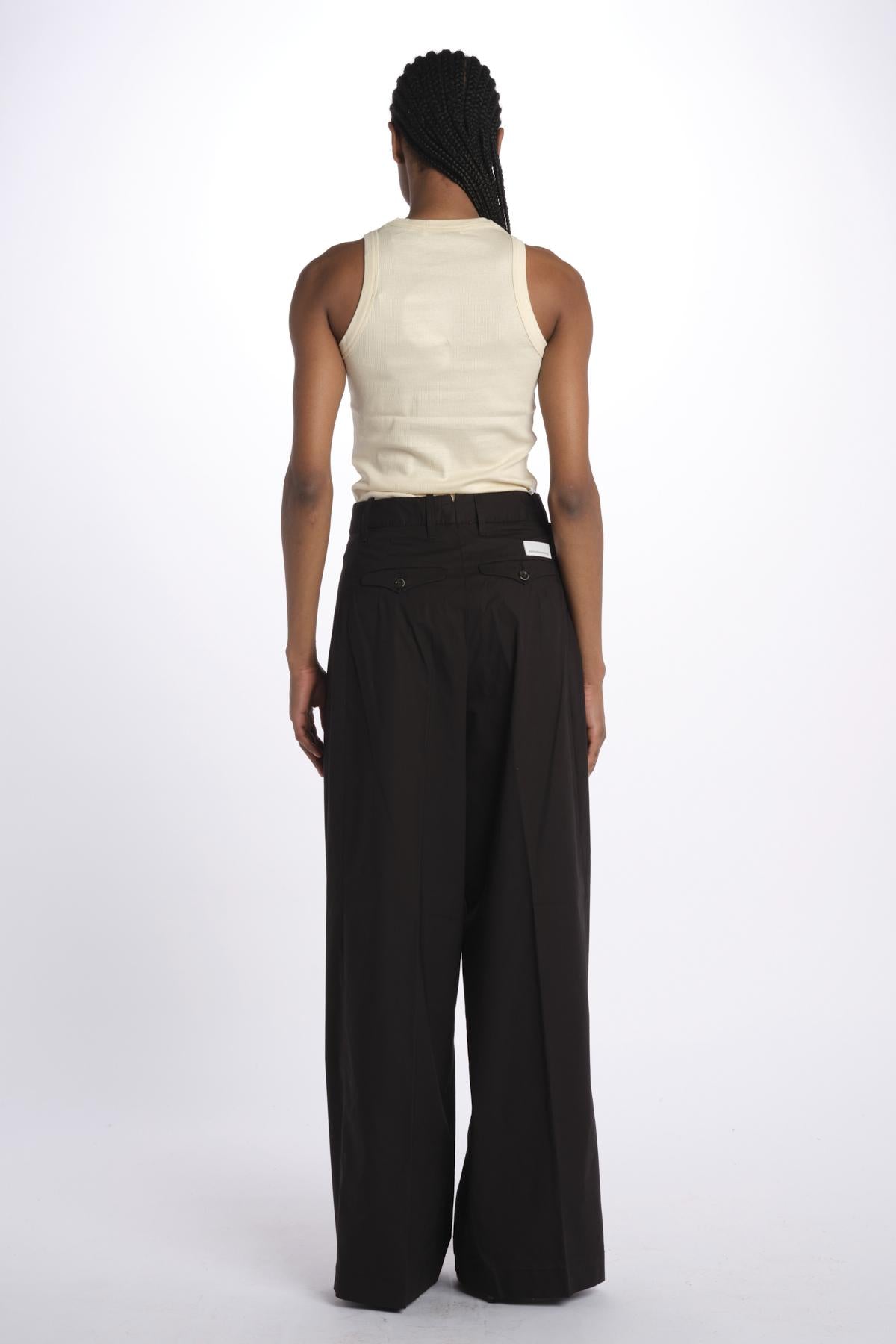Pant PETRA 2 pinces popeline PETRA PE66 NERO nine in the morning 