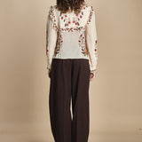 camicia con inserti in pizzo BERRY GARDEN 339854 CREAM farm rio 