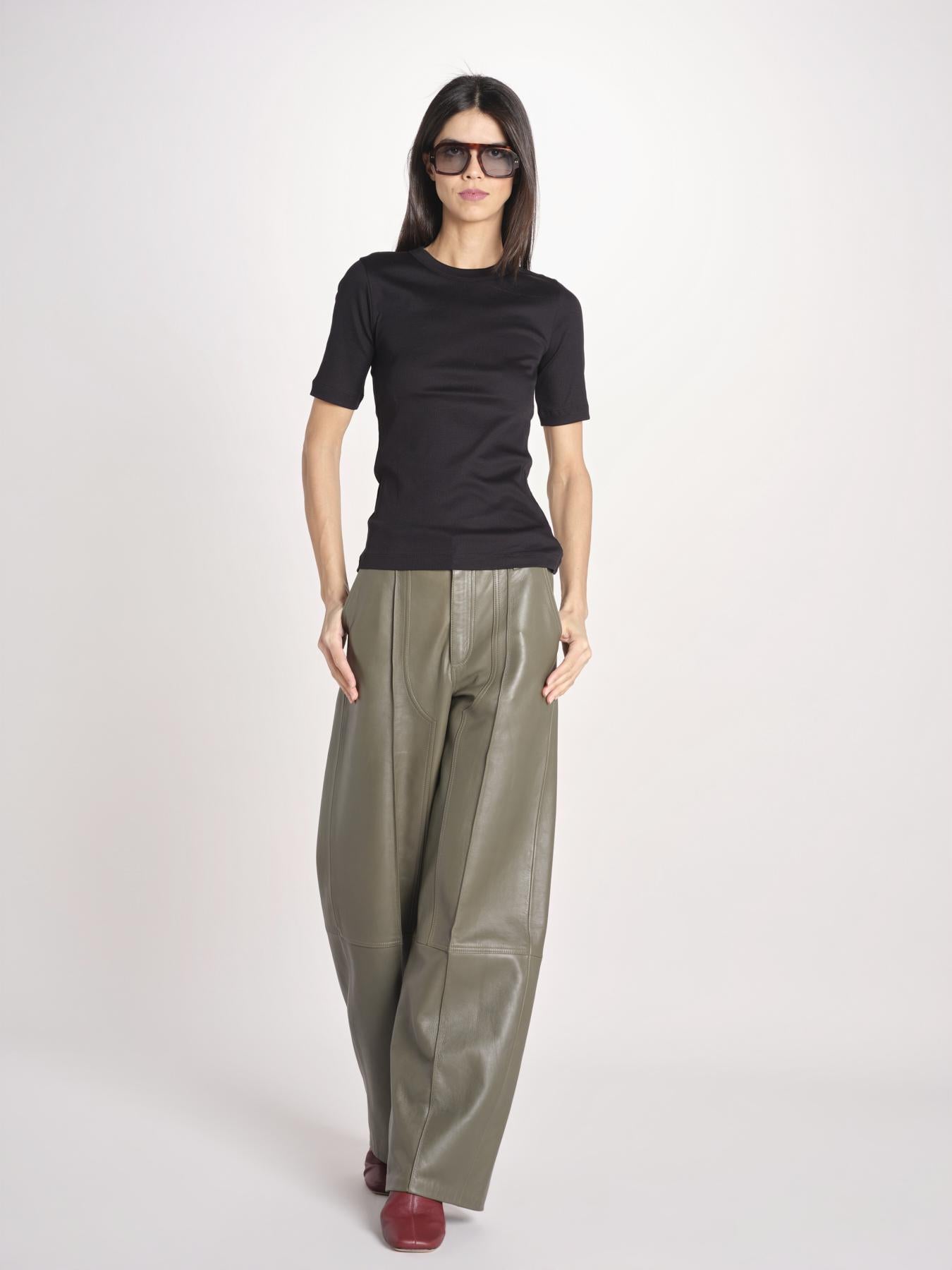 tshirt manica corta a costine KRISTIN IO1100X2351 BLACK BK999 ivy oak 