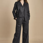 pantalone gessato 15P008CO191 P092 GREY ines de la fressange 
