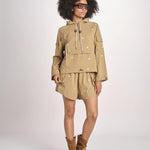 parka con fiorellini ricamati CROPPED TRAILHEAD OWJ01B575 KAKI the GREAT 