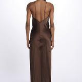 Abito lungo RENATE raso 5451187 TOFFEE herskind 