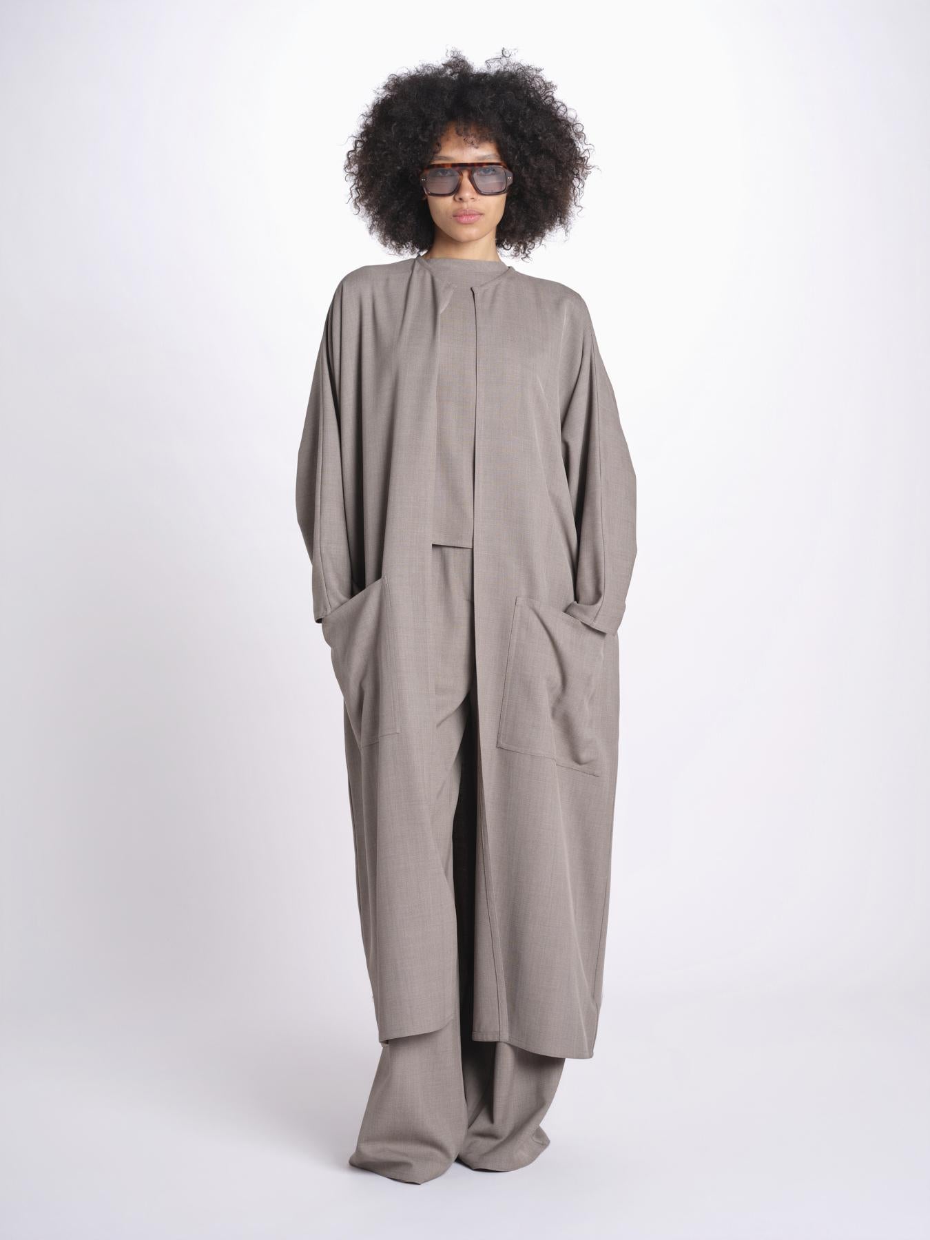 spolverino in tessuto diagonale U3049B BEIGE dusan 