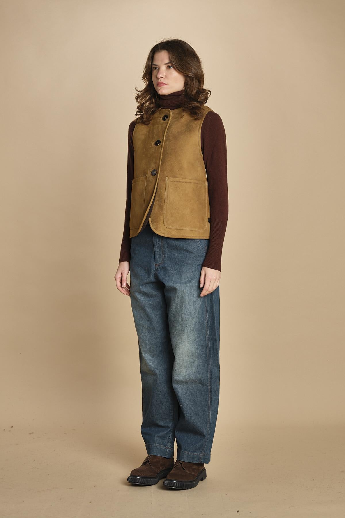 gilet di montone reversibile. BLS1605 KAK2325S soeur 