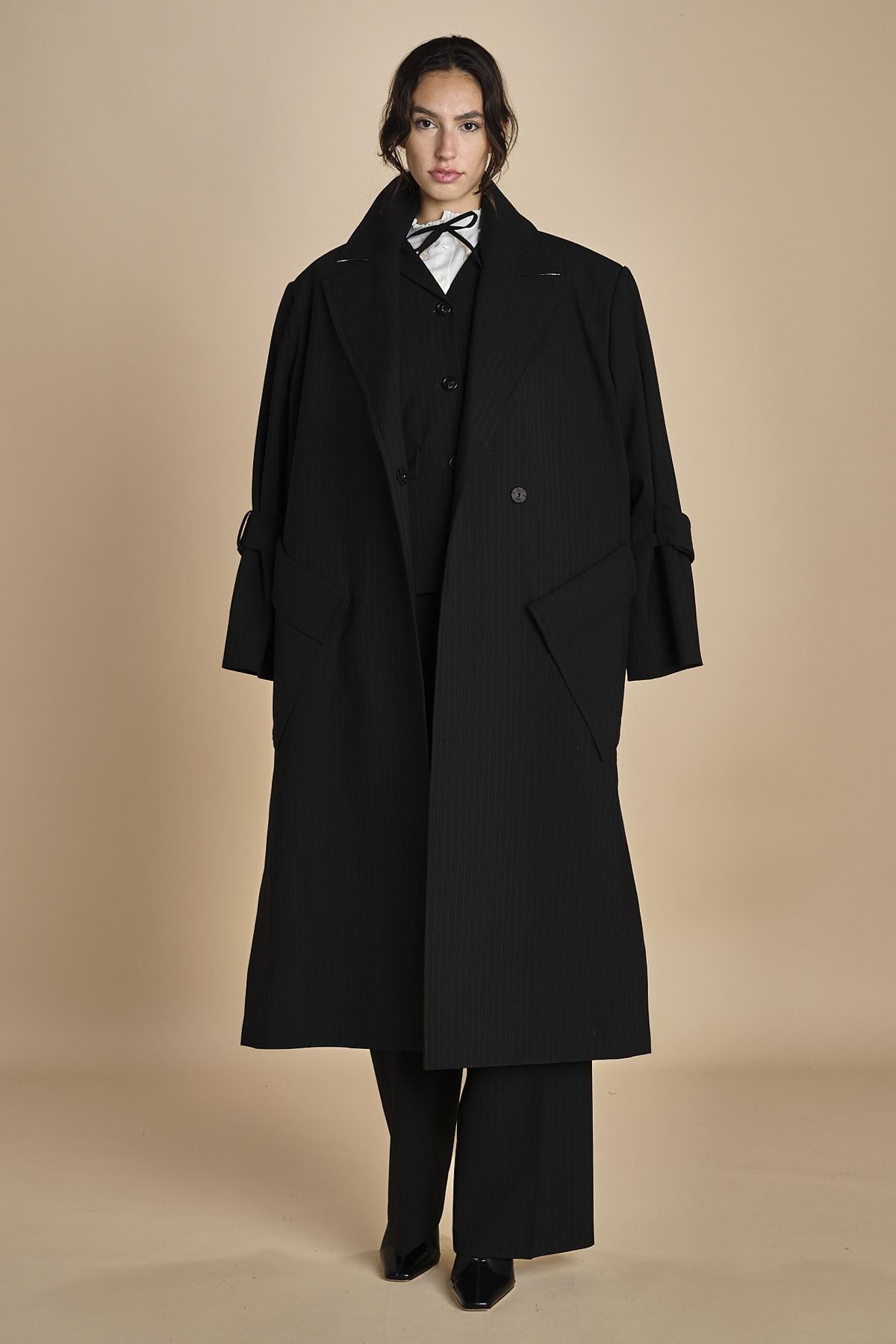 pantalone gessato in gabardine B0415248 R911 n21 