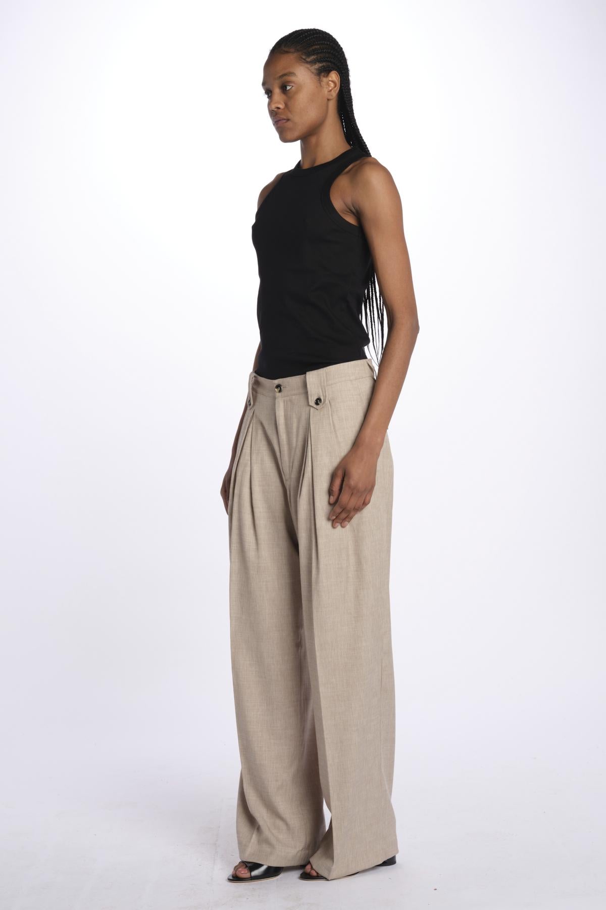 Pantalone CRISTAL pinces CRISTAL KHAKI true avenue 