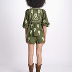 camicia m/l ricamo cuori 344172 GREEN L 0013 farm rio 