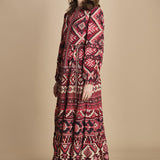 abito lungo con stampa geometrica GRAPHIC AINIKA 339938 RED farm rio 