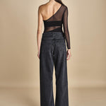 body monospalla in jersey e tulle SEX AND THE CITY BLACK undress code 