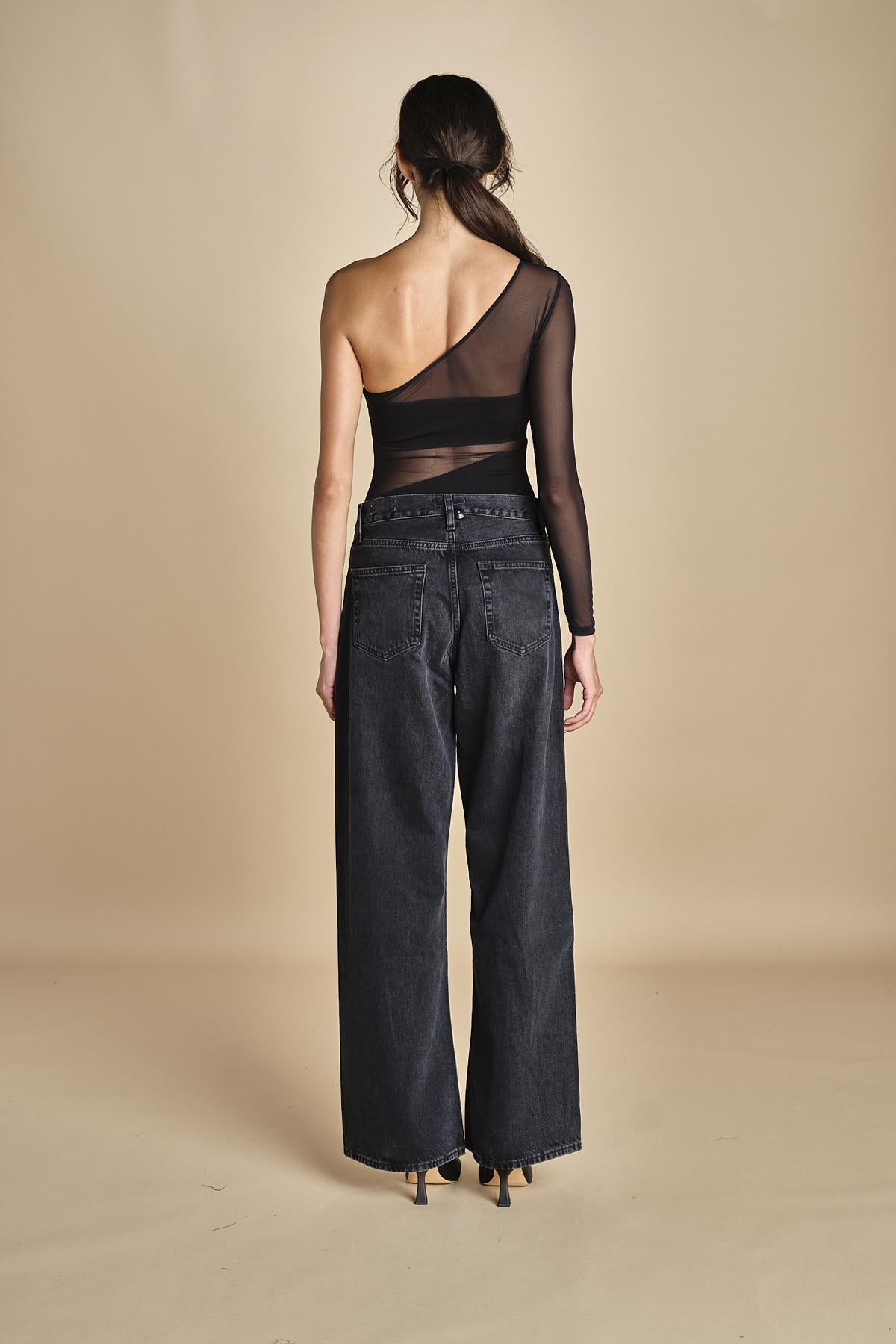 body monospalla in jersey e tulle SEX AND THE CITY BLACK undress code 