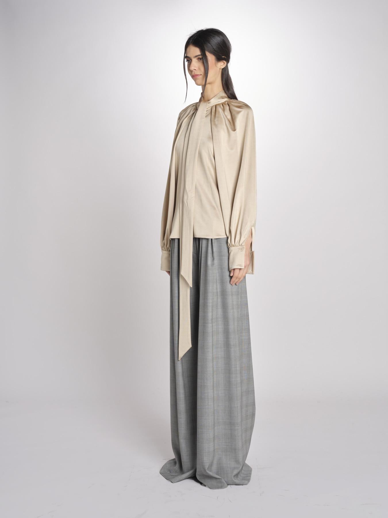 camicia con nodo in jersey E20T07 BIS CAFE AU LAIT martin grant 