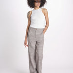 pantalone in principe di galles 16P005CO251 P671 BROWN MULTI ines de la fressange 