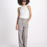 pantalone in principe di galles 16P005CO251 P671 BROWN MULTI ines de la fressange 