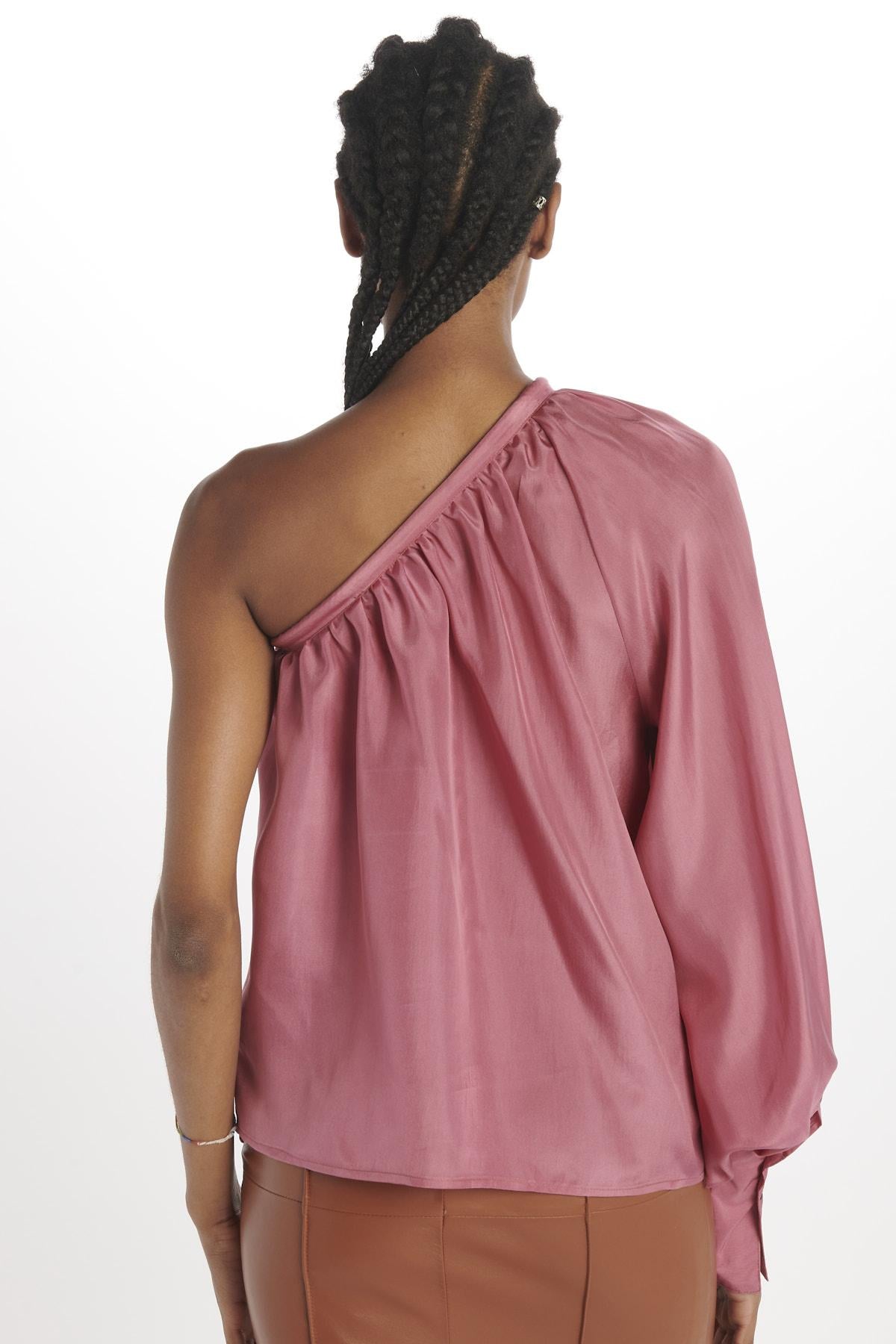 Top monospalla seta MI6M2445 ROSA milaura 
