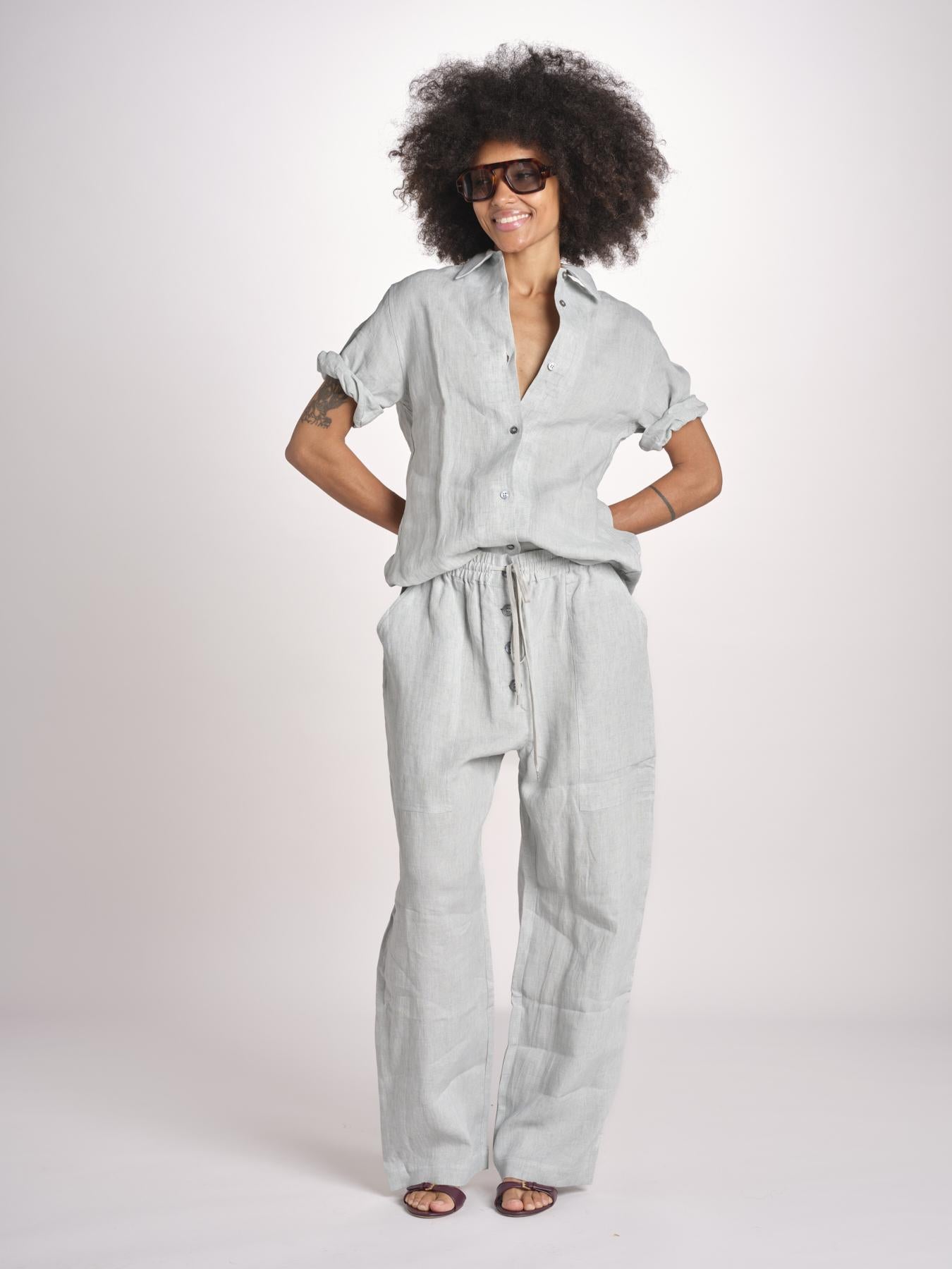 camicia manica corta ESTES SNW-1897 SPEARMINT studio nicholson 