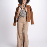 pantalone 4 tasche in misto lino SERENA XML01 183 NOCCIOLA ps don't forget me 