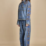 giubbino in denim con borchie DETAILS STUDS 340608 L0034 farm rio 