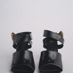 Sandalo ALLEGRA 90 MULE tacco largo F819SPZ BLACK studio AMELIA 