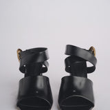 Sandalo ALLEGRA 90 MULE tacco largo F819SPZ BLACK studio AMELIA 
