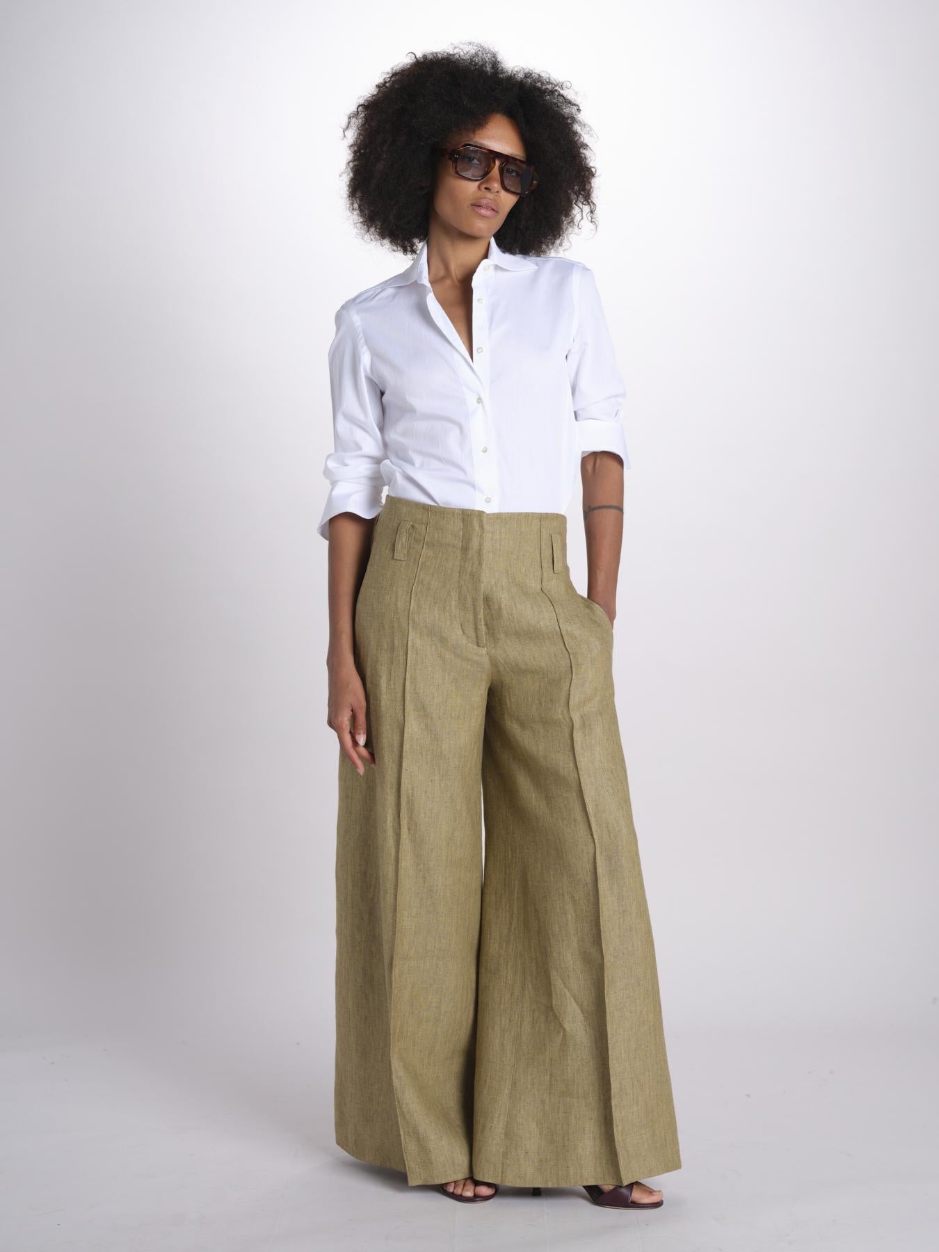 pantalone largo con nervature ORIANA 540 50352 quelledue 