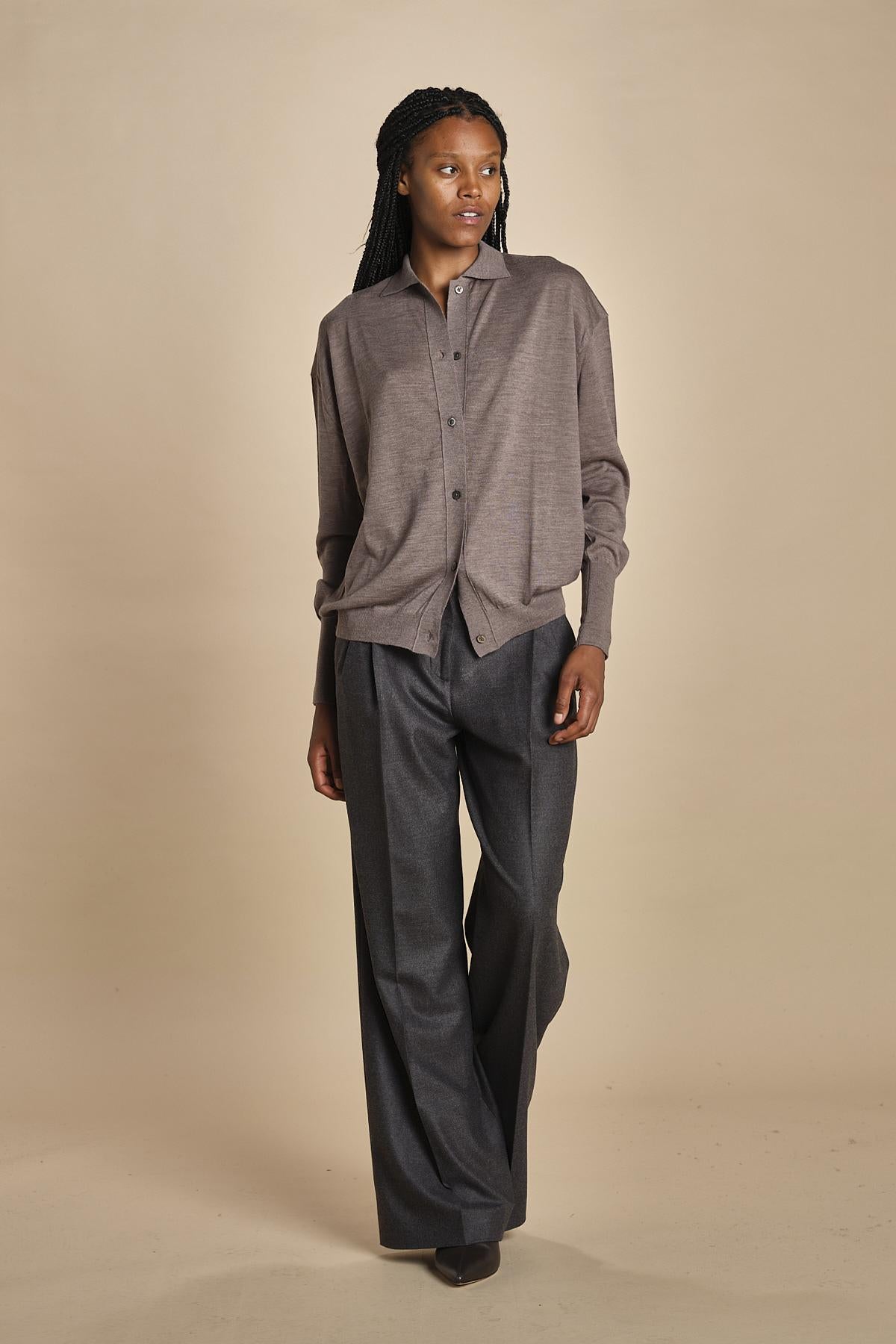 camicia over in lana merino MIL LAU20 E14043 SIGARO milaura 