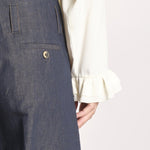 pantalone largo con nervature ORIANA 540 356 606 quelledue 