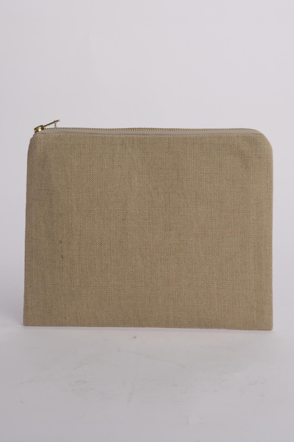 PESCE pochette grande P526 BEIGE benaras soleil 
