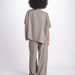 t-shirt in tessuto diagonale U3059 TORTORA dusan 