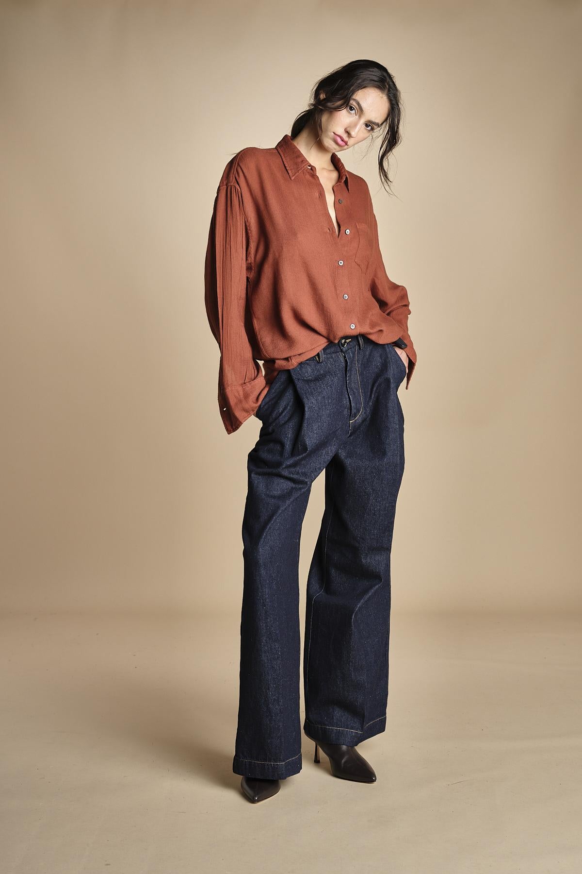 camicia uomo voille lana DANY RUSSETED true avenue 