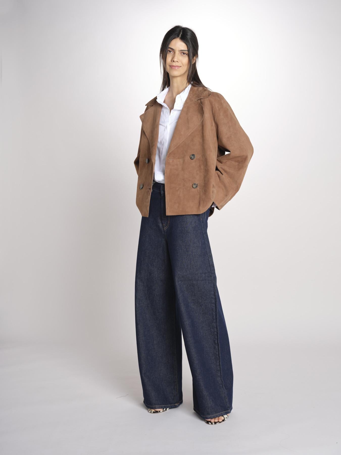 caban doppiopetto foderata in pelle scamosciata SOSPIRO 2615441011600 001 weekend maxmara 