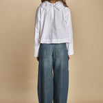 camicia collo alto e ajour. CHE0232 BLA0125W soeur 