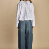 camicia collo alto e ajour. CHE0232 BLA0125W soeur 