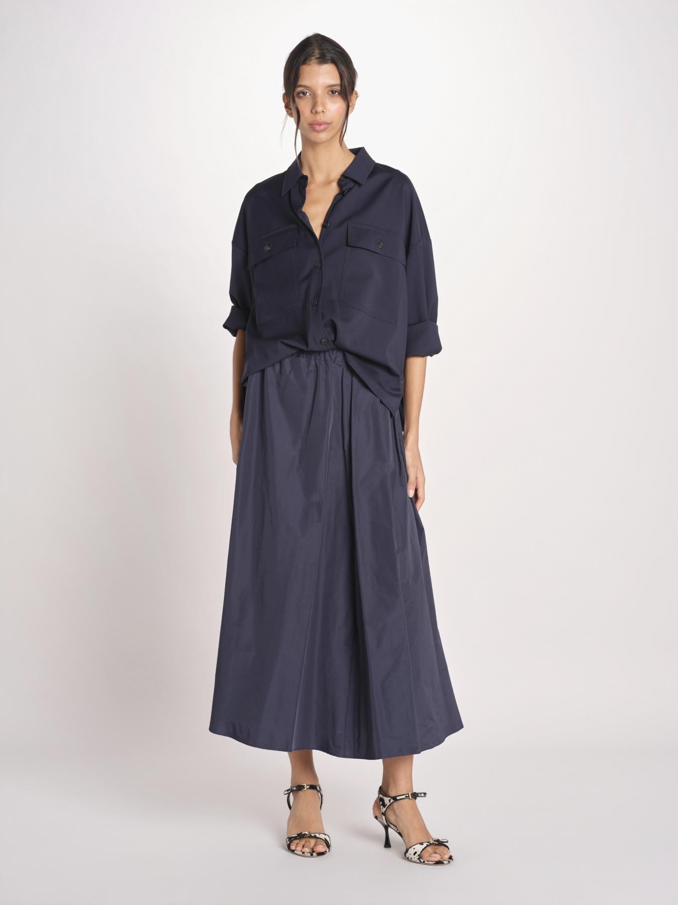 gonna lunga con elastico in popeline FORMICA 2615101072600 011 BLU weekend maxmara 