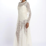 LEILA DOT SHEER LEILA DOT SHEER ANKLE GOWN CREAM needle & tread 