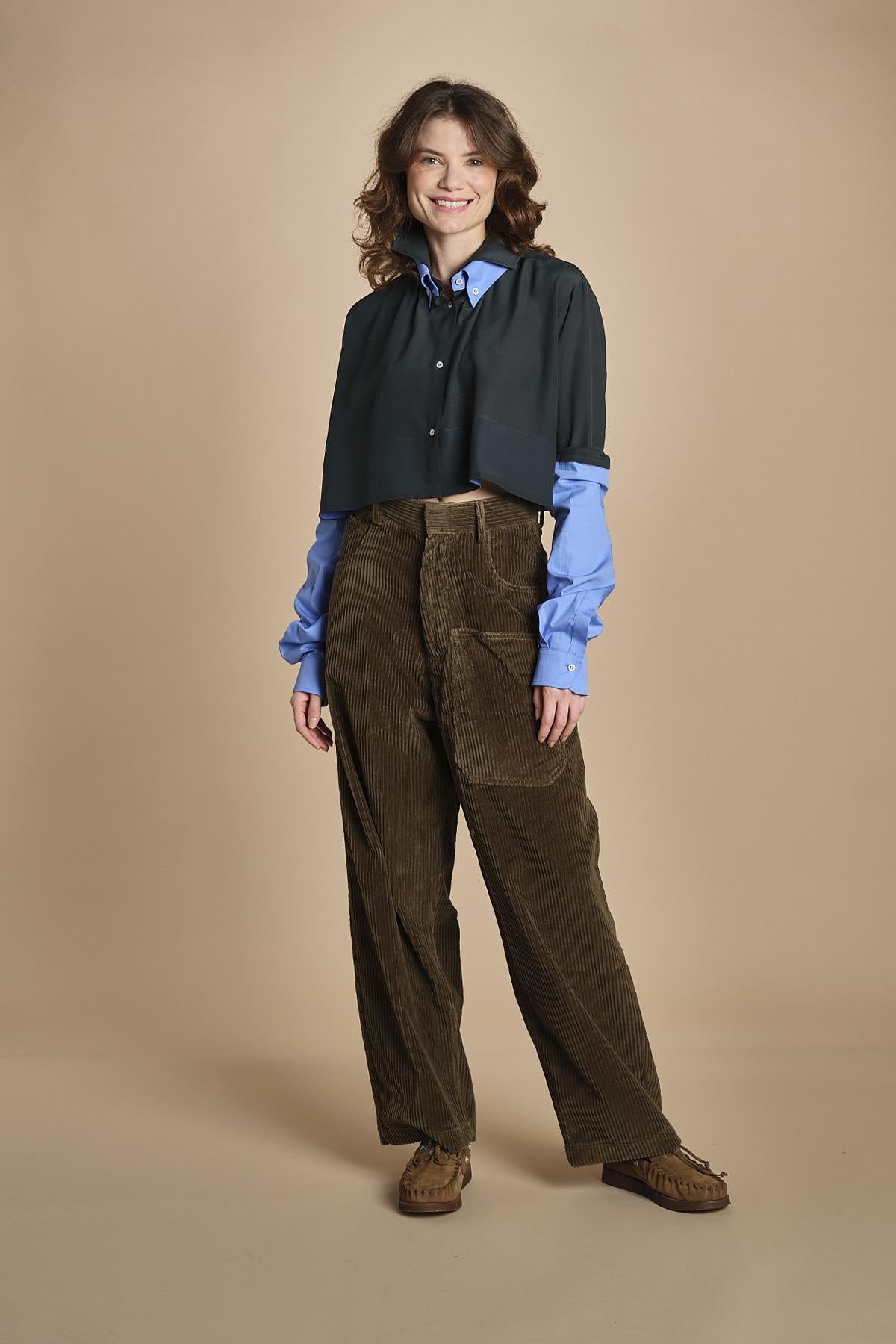 pantaloni in velluto a coste CARLA MJD230_612000 J0217 MILITARY GREEN jejia 