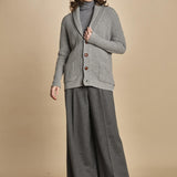 cardigan collo a scialle D251016S 3554 GRIGIO CHIARO milaura 