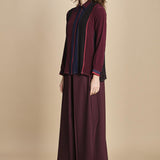 camicia con collo a pannelli BL_3261T BURGUNDY bodice 