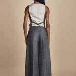 pantalone over con nervature in occhio di pernice ORIANA 540932 15 quelledue 