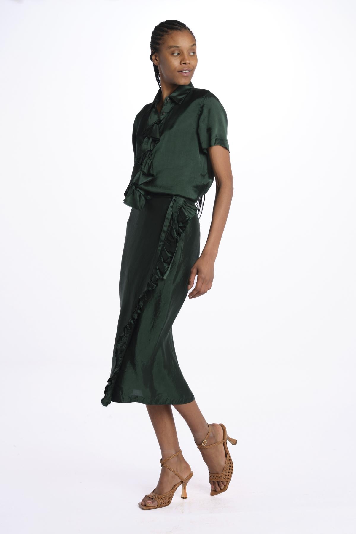 Gonna pareo con rouches MOD.2258 VERDE aspesi 