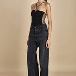 LUNA BODYSUIT body con spalline arricciate davanti e tulle sul retro LUNA BLACK undress code 