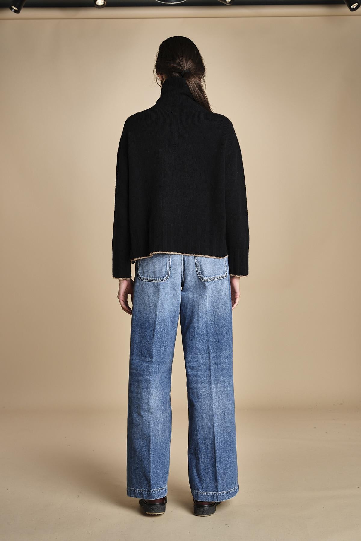 maglia dolcevita over SAMANTHA NERO CAMMELLO tenne' 