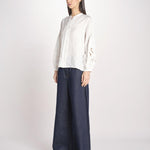 camicia con ricamo fiori DESTRO 2615111032600 001 BIANCO weekend maxmara 