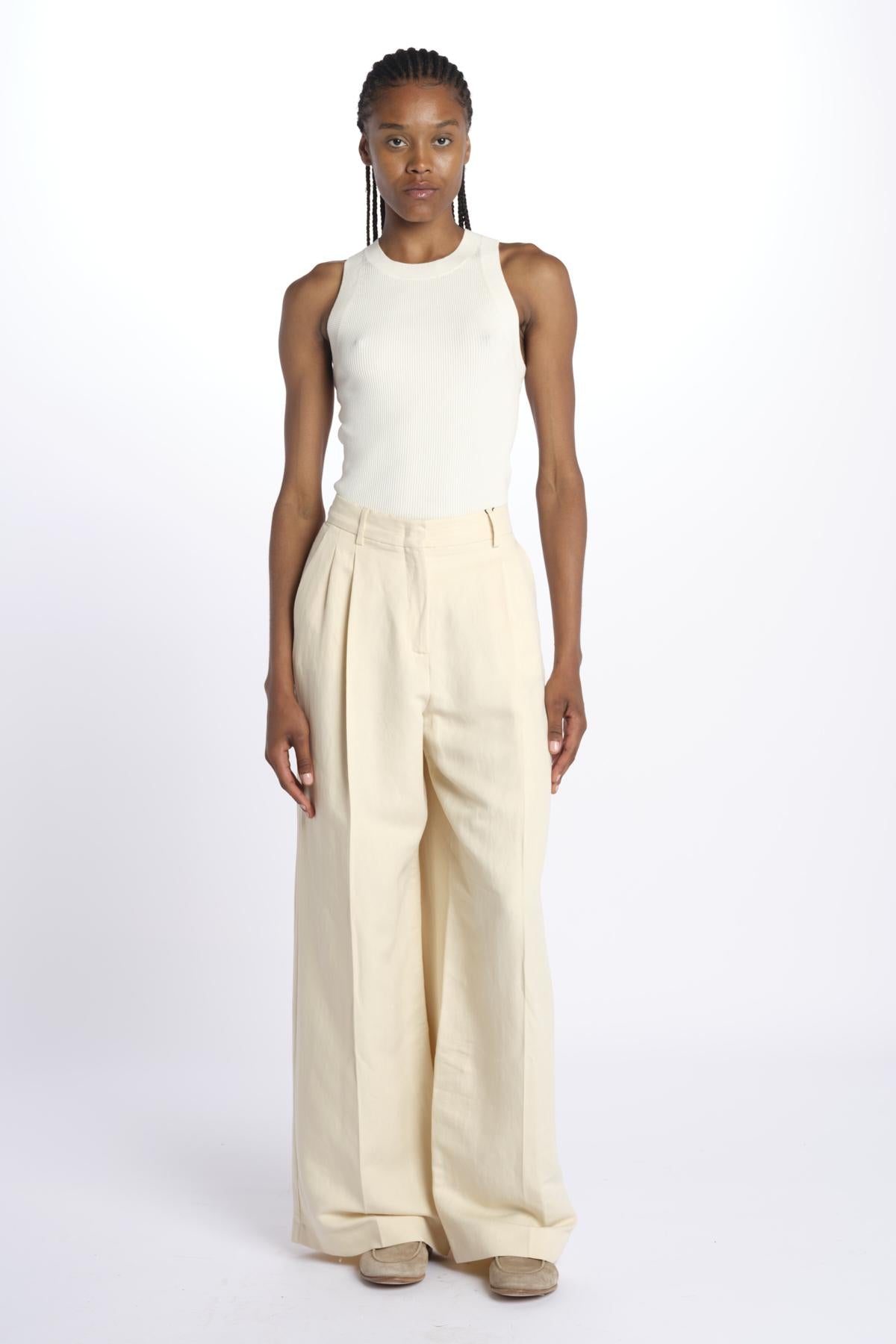 Pant VELIERO lino con pinces 2515131132600 004 weekend maxmara 